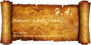 Hanusz Ajnácska névjegykártya